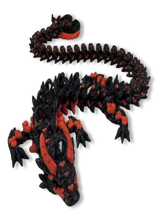 Kizcmvre 3D Printed Dragon,3D Printed Toys, Dragon Fidget Toy,12 inch Articulated 3D Printed for Birthday Gift,Desktop Decoration (Black). - Image 1